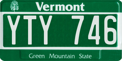 VT license plate YTY746
