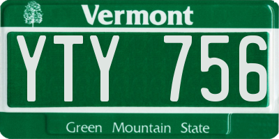 VT license plate YTY756