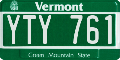 VT license plate YTY761