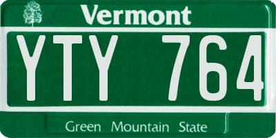 VT license plate YTY764