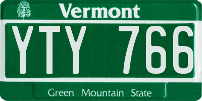 VT license plate YTY766