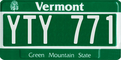VT license plate YTY771