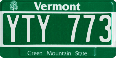 VT license plate YTY773
