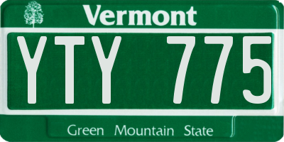 VT license plate YTY775
