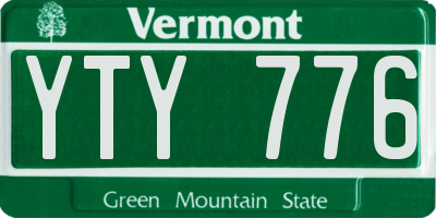 VT license plate YTY776
