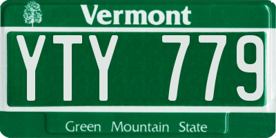 VT license plate YTY779