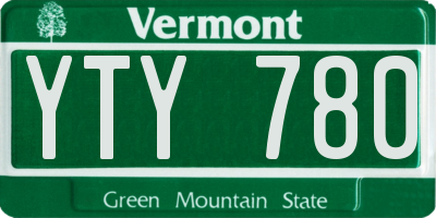 VT license plate YTY780