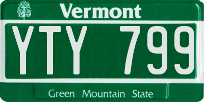 VT license plate YTY799