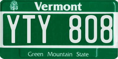 VT license plate YTY808