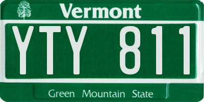 VT license plate YTY811