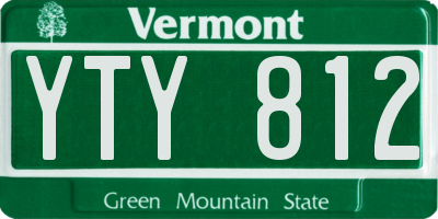 VT license plate YTY812