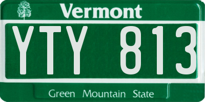 VT license plate YTY813