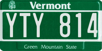 VT license plate YTY814