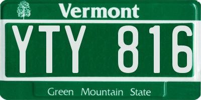 VT license plate YTY816