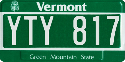 VT license plate YTY817