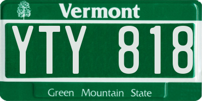 VT license plate YTY818