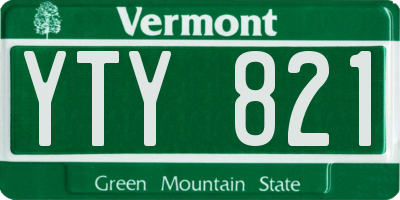 VT license plate YTY821