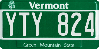 VT license plate YTY824
