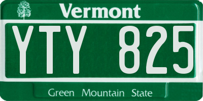 VT license plate YTY825
