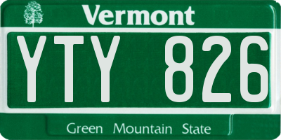VT license plate YTY826