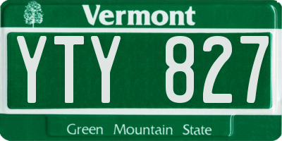 VT license plate YTY827