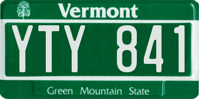 VT license plate YTY841