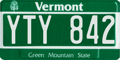 VT license plate YTY842