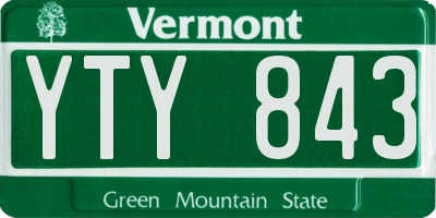 VT license plate YTY843