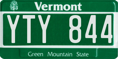 VT license plate YTY844