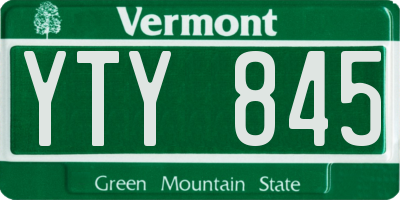 VT license plate YTY845