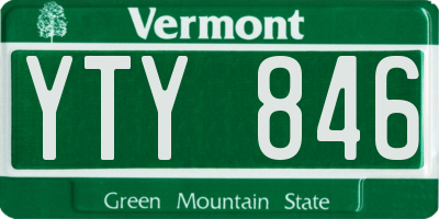 VT license plate YTY846