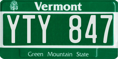 VT license plate YTY847