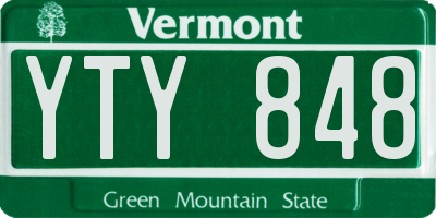 VT license plate YTY848