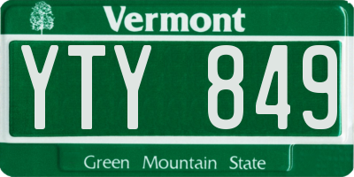VT license plate YTY849