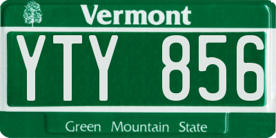 VT license plate YTY856