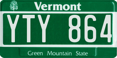 VT license plate YTY864