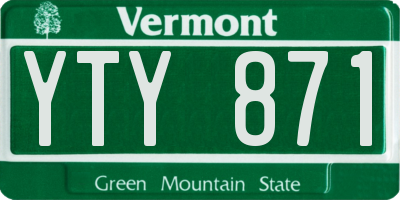 VT license plate YTY871