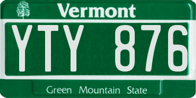 VT license plate YTY876