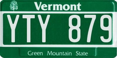 VT license plate YTY879