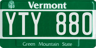 VT license plate YTY880