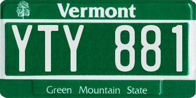 VT license plate YTY881