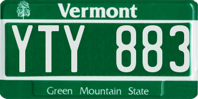 VT license plate YTY883