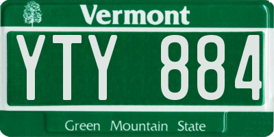VT license plate YTY884