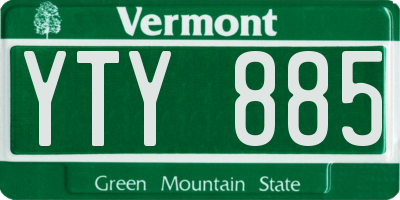 VT license plate YTY885