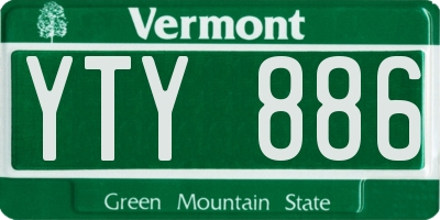 VT license plate YTY886