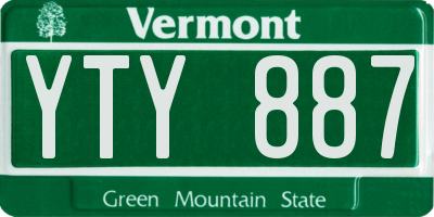 VT license plate YTY887