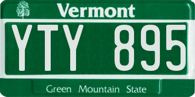VT license plate YTY895
