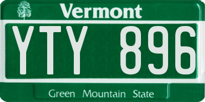 VT license plate YTY896