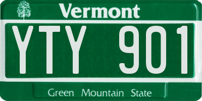 VT license plate YTY901