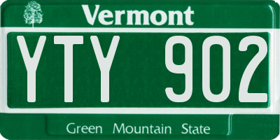 VT license plate YTY902